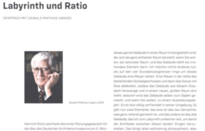 Roland Burgard sprach bereits 2005 mit Oswalt Mathias Ungers, dem Architekten des Deutschen Architekturmuseums in Frankfurt. (Bild: aus dem Buch)